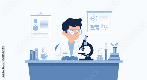 Scientist Performing Scientific Research in a Laboratory Setting with Instruments
