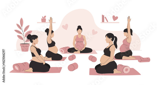 Prenatal Yoga Group Class For Expectant Mothers At Studio Harmony Balance