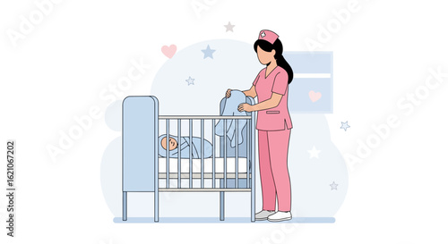 Neonatal Professional Nurturing Newborn Comfort Through Maternal Care and Pediatric Support