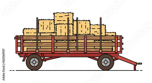 Hay Waggon Illustration