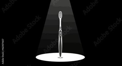 Spotlight On Dental Health: A Toothbrush Illustration For Hygiene Products