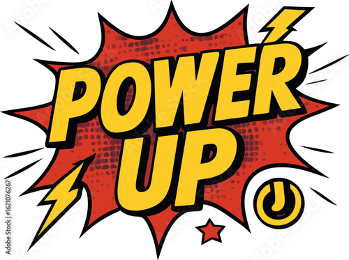 Power Up T-Shirt Comic Book Superhero Pop Art Tee