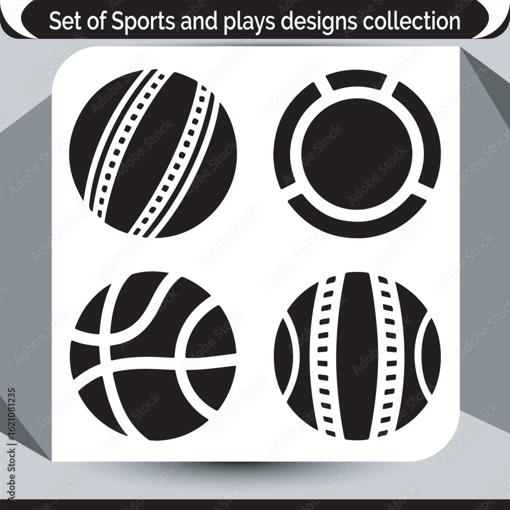 Obraz premium Sports and Recreation Icon Set Simple Black and White Graphic Designs