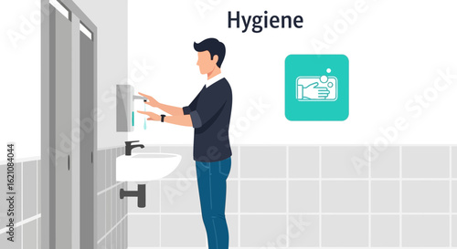 Maintaining Cleanliness Handwashing Illustration for Proper Public Health Practices