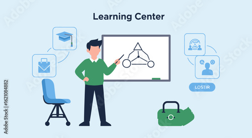 Interactive Online Education Platform And Instructor Explaining Course Content