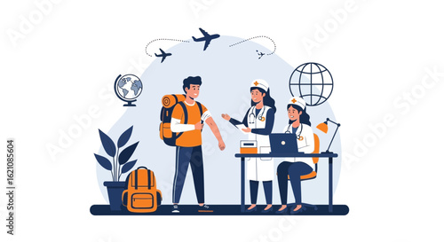 Medical Consultation For Traveler Before International Trip With Vaccination