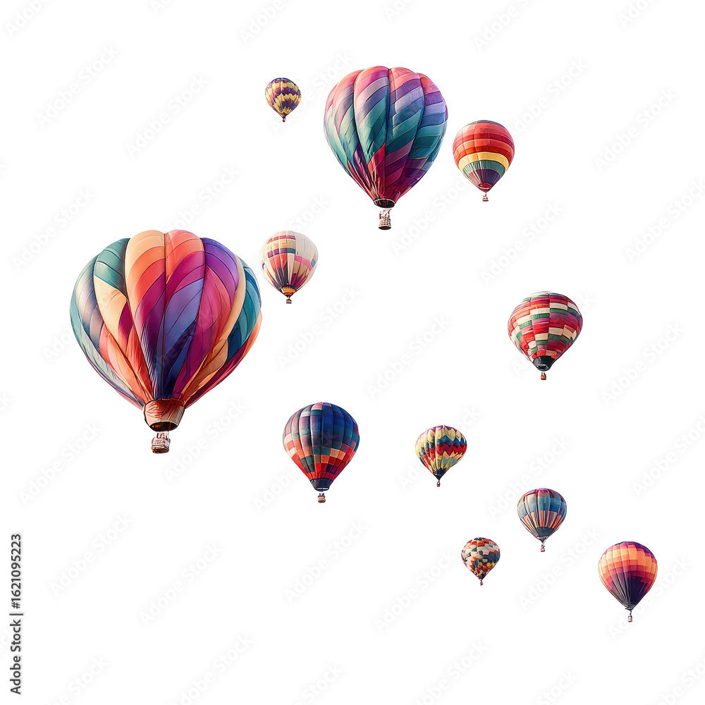 Obraz premium Colorful hot air balloons against black background (2)