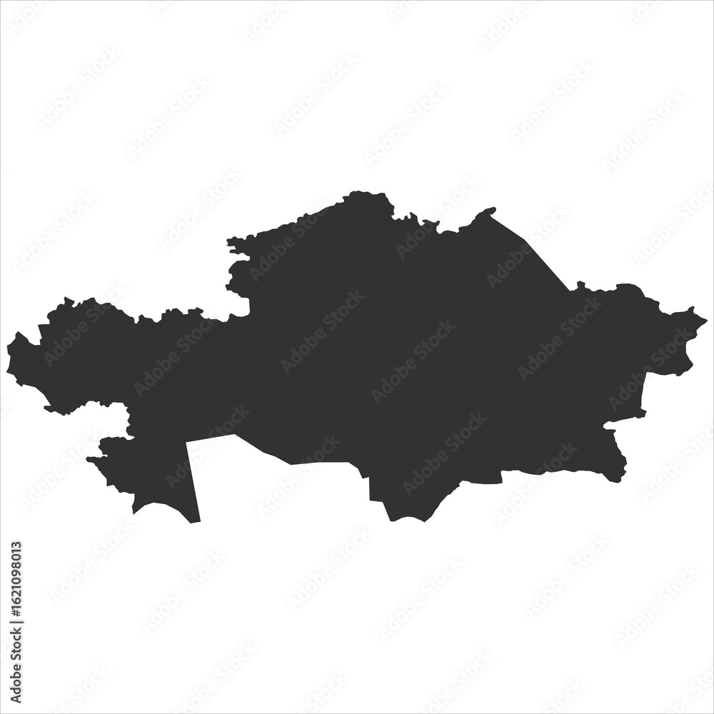 Fototapeta premium Kazakhstan Sillouette Map Vector Isloated On White Background