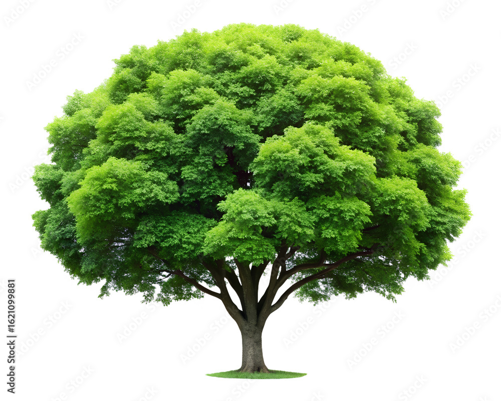 Fototapeta premium A lush green tree with a full canopy, isolated on transparent background
