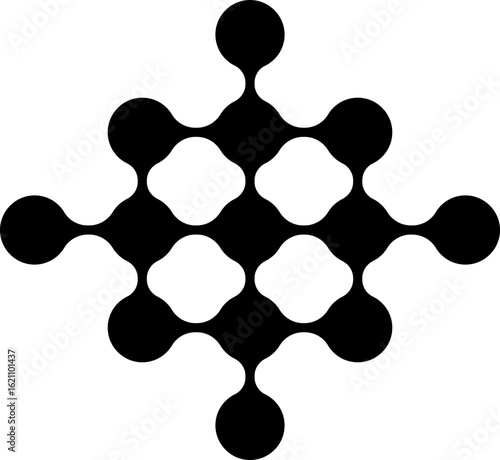Evenly distributed circular nodes forming an organized array with symmetrical spacing.
