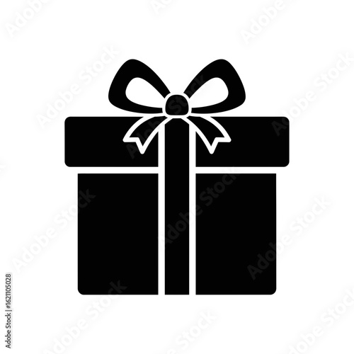 Gift box with ribbon and bow, isolated on white background