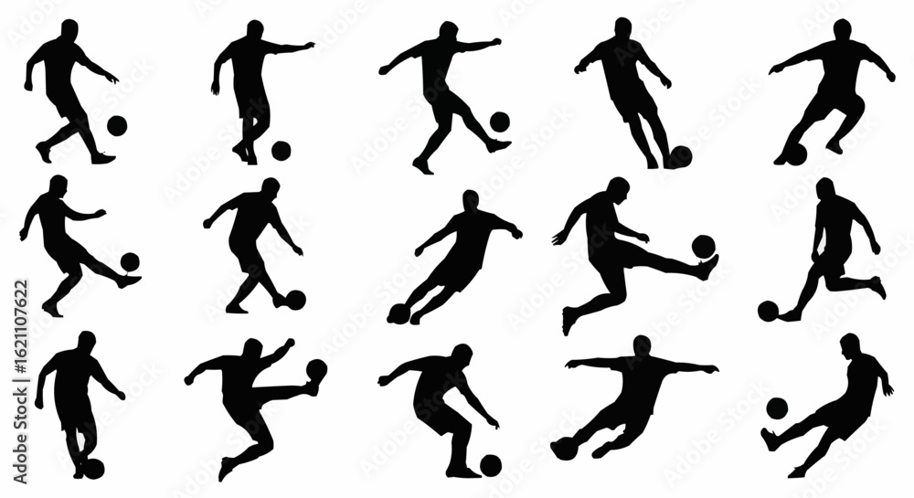 Soccer Shooting Silhouettes Set Soccer Shooting Silhouettes Set