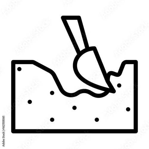 Excavation Vector Line Icon Design