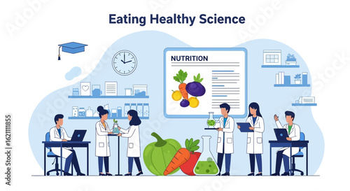 Healthy Eating Research Scientists Analyzing Food Composition and Nutrition Data