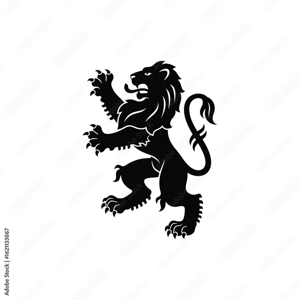 Naklejka premium Majestic Lion Heraldry A Powerful Symbol of Courage in Classic Emblem Design