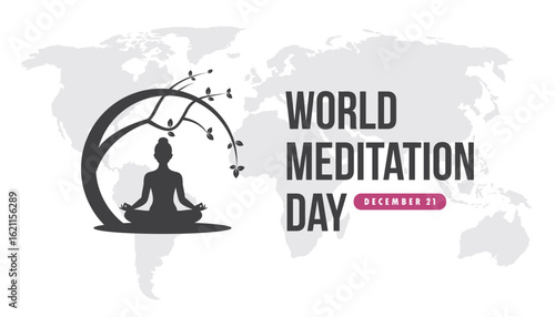 world meditation day vector illustration flat design