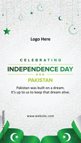 Pakistan independence day social media story post design template