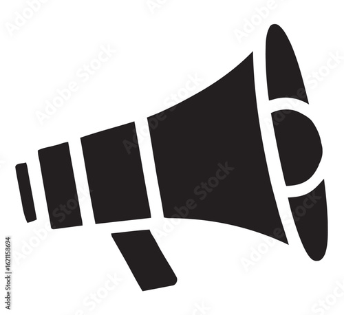 Megaphone Loudspeaker Icon Black Silhouette Announcement Communication Vector Marketing Symbol Design Element