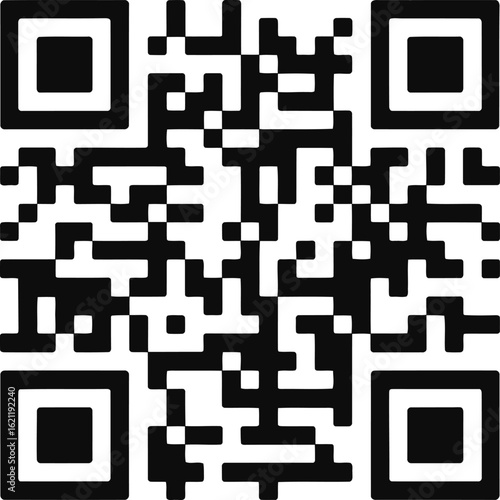 black and white qr code vector illustration


