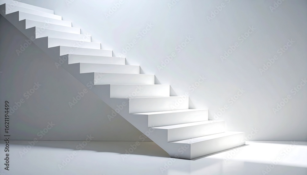 Obraz premium Modern white staircase interior