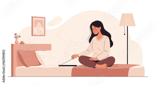 Calm Morning Meditation With Incense At Home For Stress Relief Lifestyle
