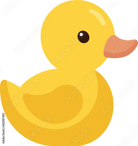 Cute yellow rubber duck illustration for bath time fun