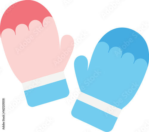 Pair of cozy winter mittens for cold weather protection