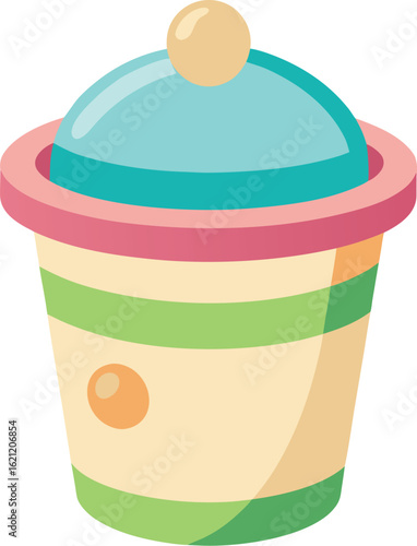 Colorful baby sippy cup with lid and handle