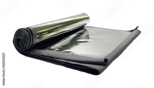 Wallpaper Mural Reflective black material roll industrial product showcase isolated on transparent background, png Torontodigital.ca