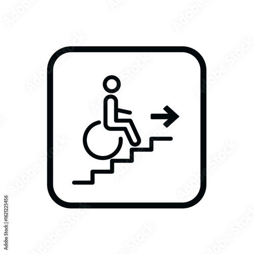 Accessible wheelchair ramp sign vector illustration on a transparent background