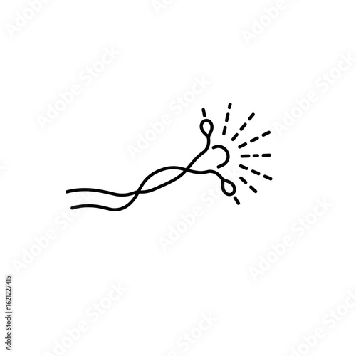 Nerve with signal vector illustration on a transparent background