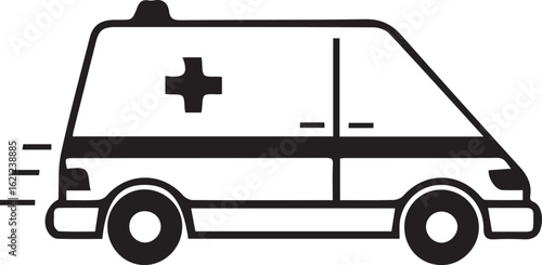 Urgent medical response captured by dynamic ambulance speeding towards critical situation, symbolizing emergency care and rapid transport