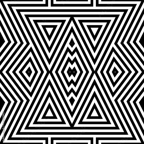 Seamless pattern. Rhombuses, triangles ornament. Geometrical backdrop. Abstract background. Ethnic motif. Geometric figures wallpaper. Digital paper. Ethnical textile print. Web design. Vector art