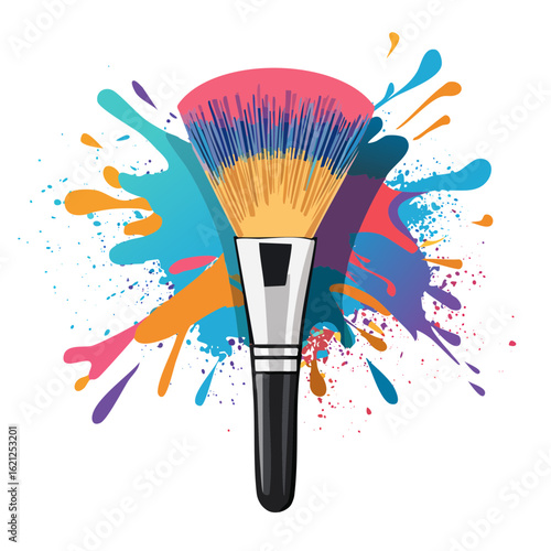 Colorful Makeup Brush Isola...