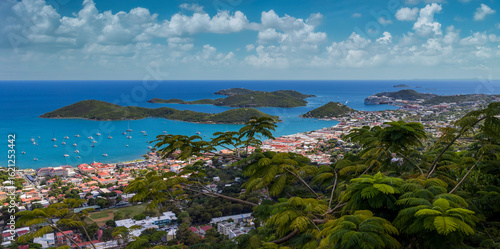 Mountain View of Caribbean Sea on St. Thomas in the Virgin Islands