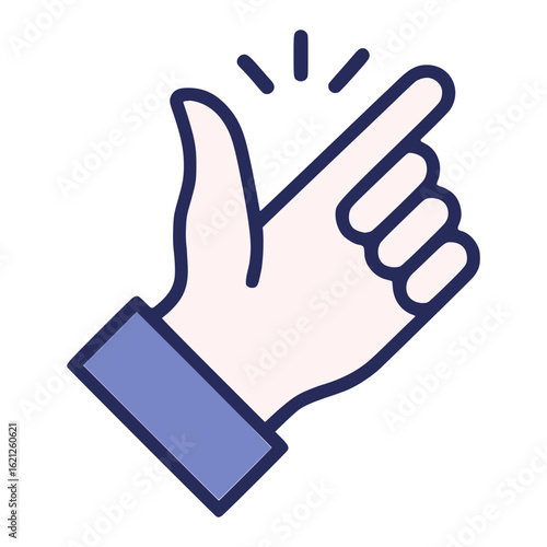 Isolated Hand Finger Snap Gesture Outline Icon