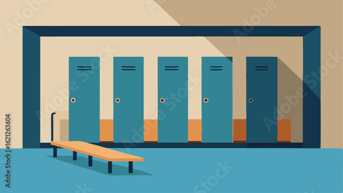 Accessible Locker Room A locker room scene displaying spacious changing areas with low benches grab bars and heightadjustable lockers designed for easy access.