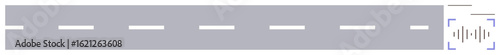 Straight road with dashed traffic lines and a voice recognition icon. Ideal for navigation, technology, traffic management, innovation, mobility solutions, IoT systems, smart transport. Simple flat