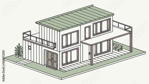 Smart House with Shipping Container, Modern Shipping Container Home, Container house, Container custom home design Plan with Top View for Architectural and Real Estate Design, Small Home