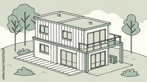 Smart House with Shipping Container, Modern Shipping Container Home, Container house, Container custom home design Plan with Top View for Architectural and Real Estate Design, Small Home