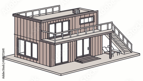 Smart House with Shipping Container, Modern Shipping Container Home, Container house, Container custom home design Plan with Top View for Architectural and Real Estate Design, Small Home