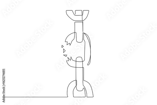 chain object break internet security weakness connection problem idea concept one line art vector