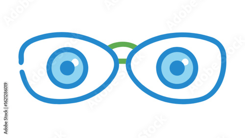 A captivating vector illustration of stylish eyeglasses, isolated on white background, showcasing a modern design for vision care and optical accessories