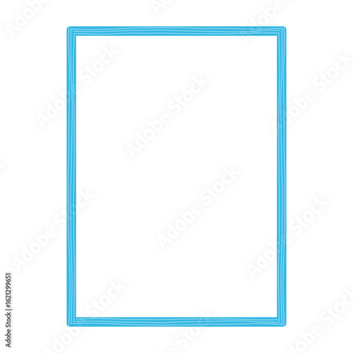 Blue vertical frame flat design isolated vector illustration