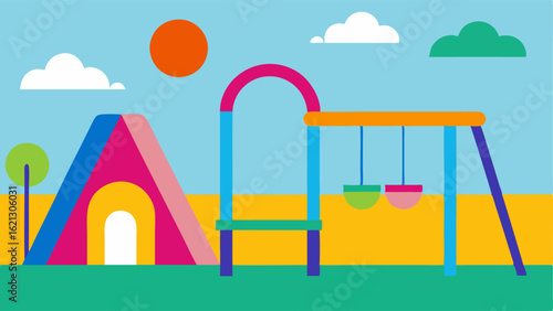 Accessible Playground A colorful playground designed for inclusivity featuring adaptive swings and equipment that can accommodate children of all abilities.