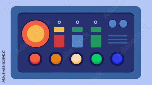 ColorCoded Controls An illustration of an accessible control panel with large colorcoded buttons for easy identification and usage for lighting and temperature.