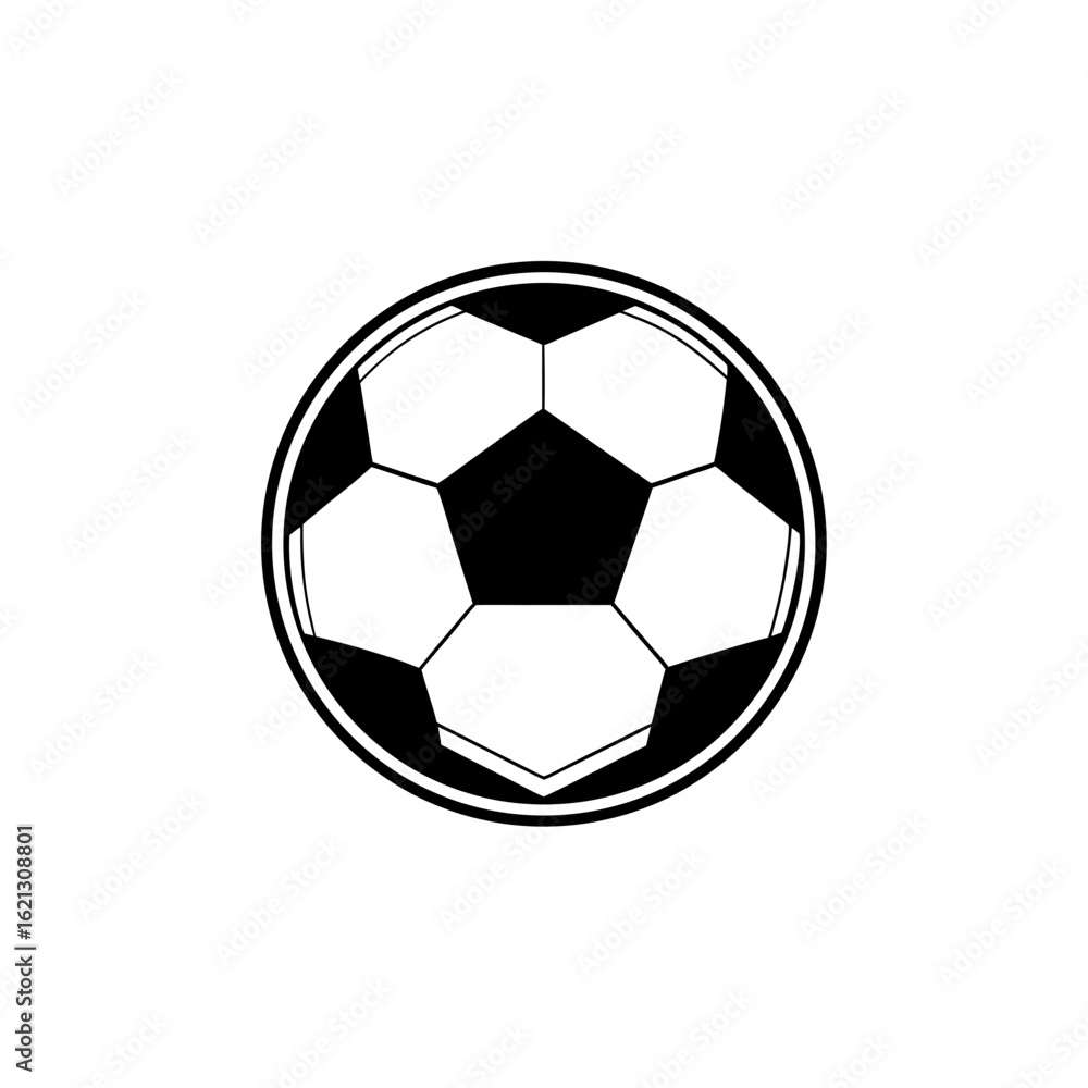 Classic soccer ball icon on black background Classic soccer ball icon on black background