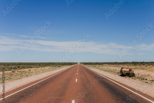Deserted highway in the Australian outback 