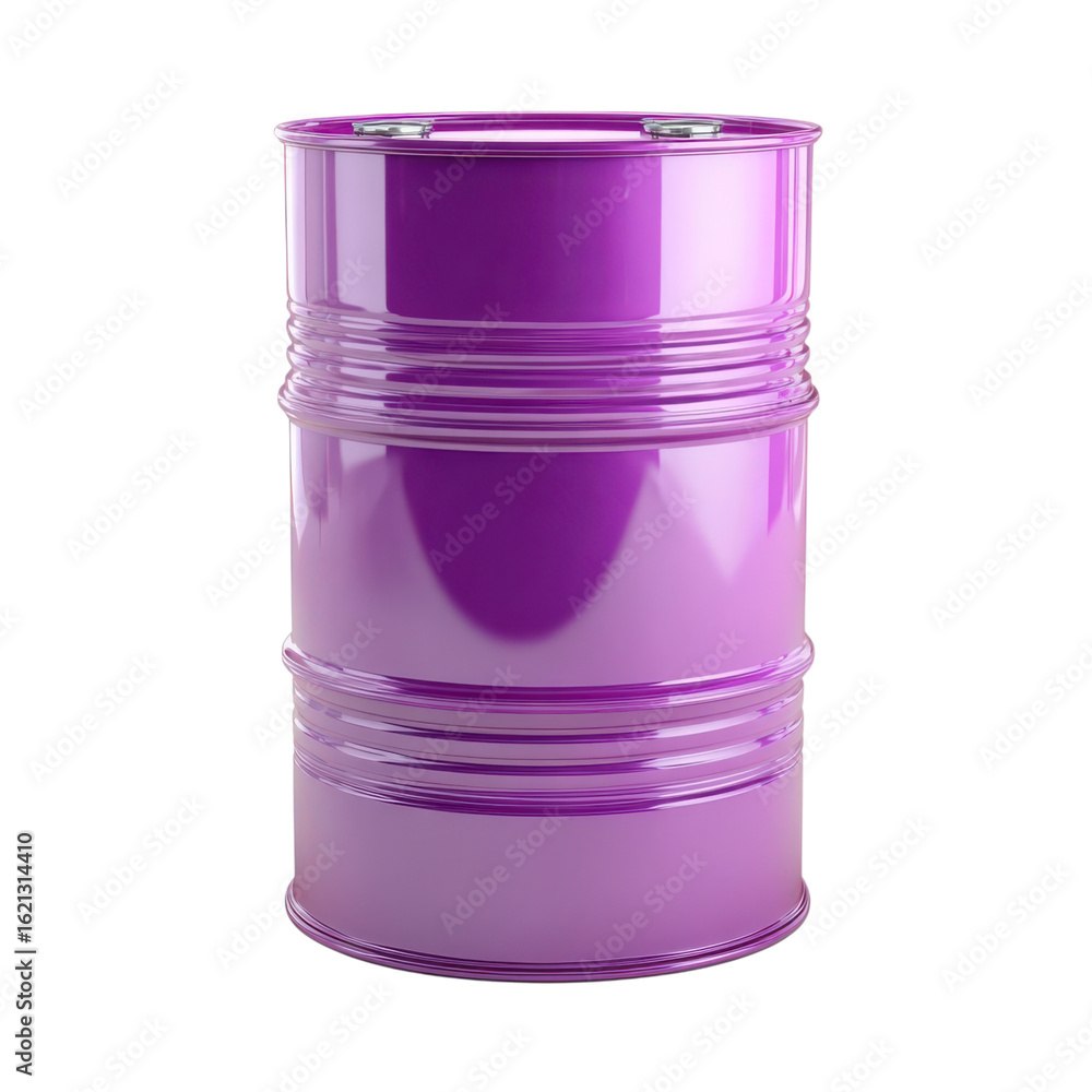 Obraz premium purple oil barrel isolated on transparent or white background. A high resolution PNG image of purple oil barrel.