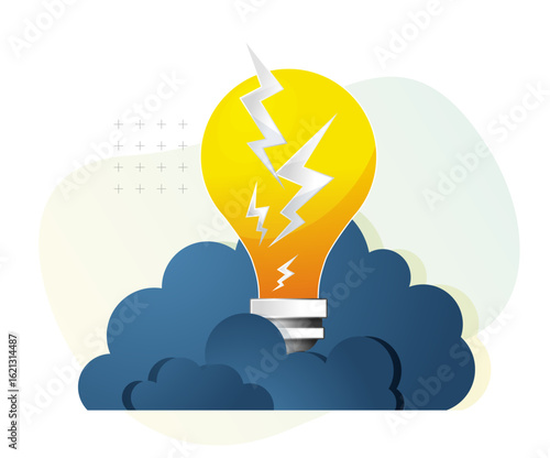 Electrifying Creative Ideas Light Bulb - Stock Illustration